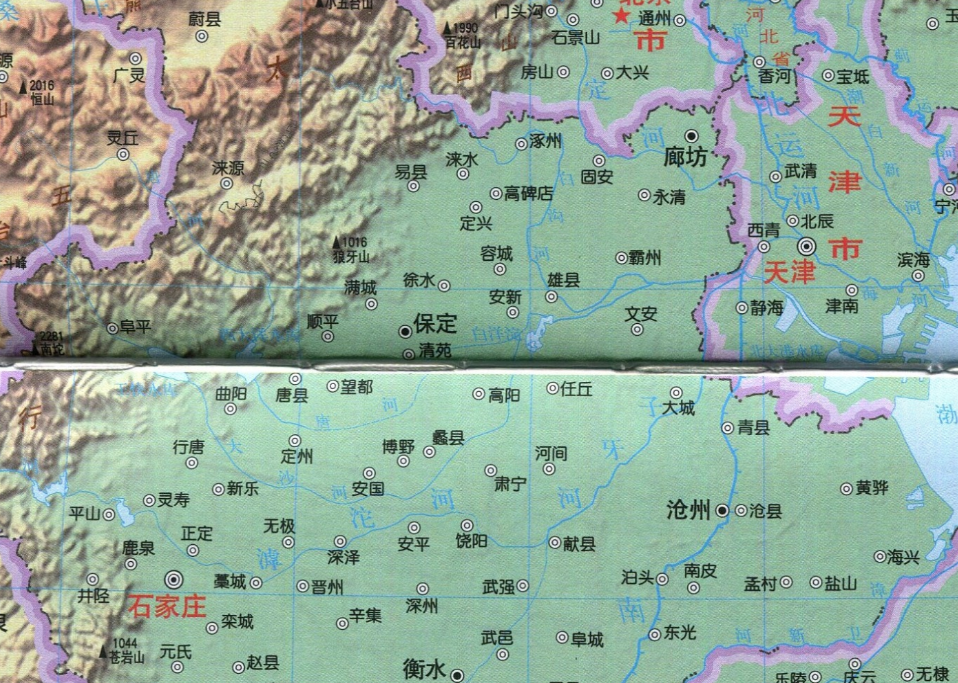 河北省地势地形图