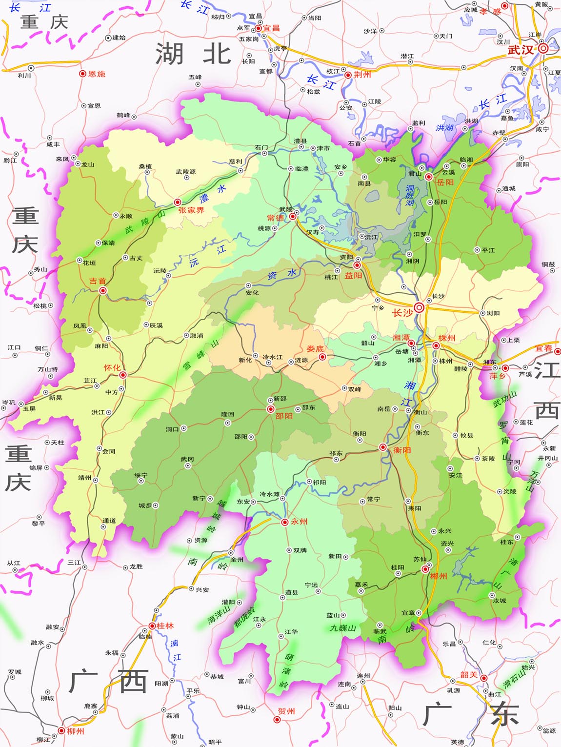 湖南省地图全图