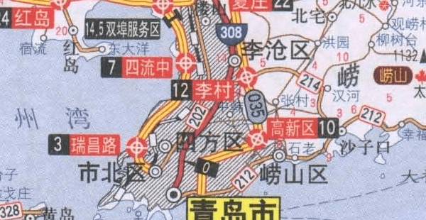 青岛市交通地图高清版