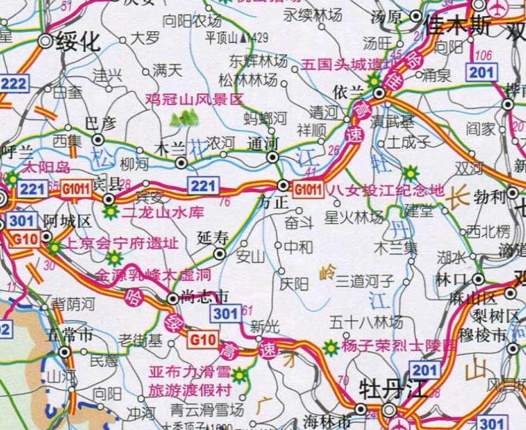 黑龙江旅游交通地图新版