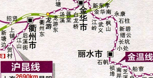 浙江省铁路交通地图