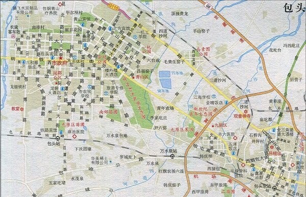 包头旅游交通地图