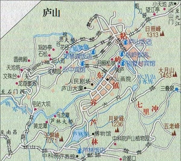 庐山旅游交通地图简图