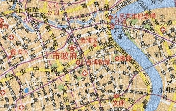 上海城区旅游交通地图