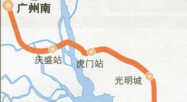 广深港高铁线路示意图