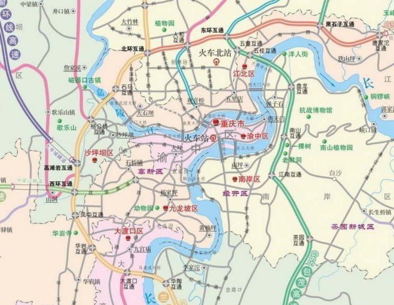 重庆绕城高速交通地图