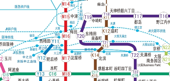 日本大阪地铁线路图