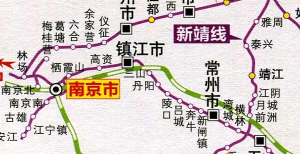 江苏省铁路交通地图