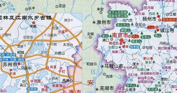 江苏省旅游地图高清版