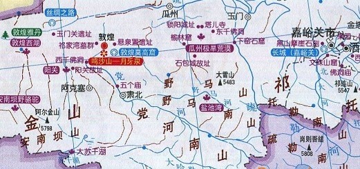 甘肃旅游地图景点
