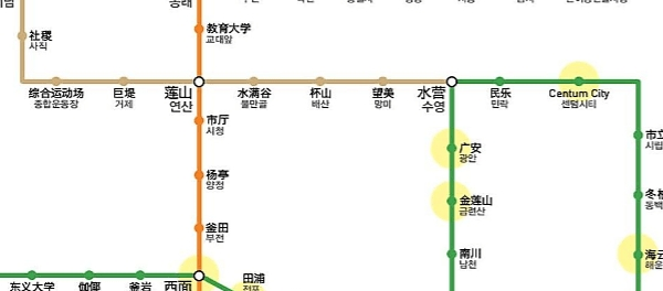 釜山地铁图中文版