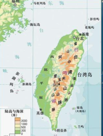 台湾地图地势图高清全图