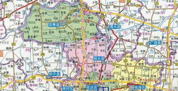 山东淄博地图高清版