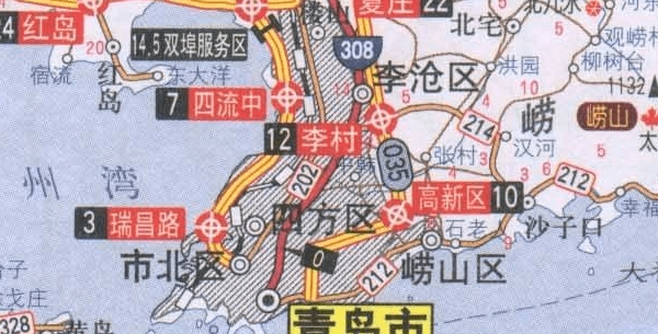 青岛市交通地图高清版