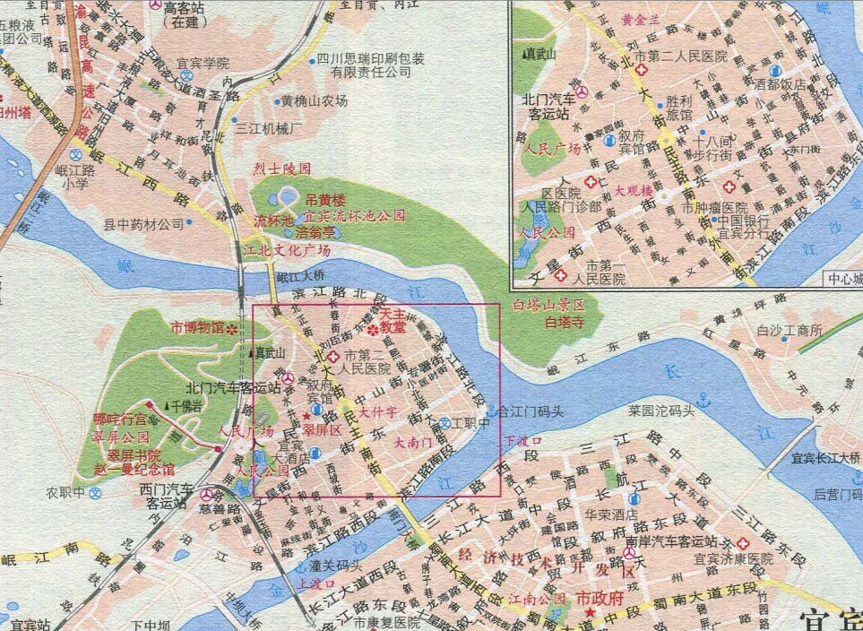 宜宾旅游交通地图