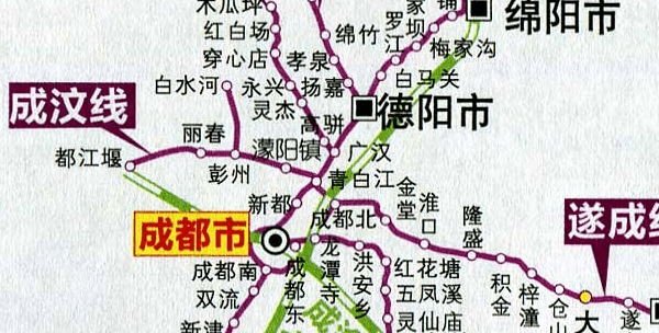 四川省铁路交通地图