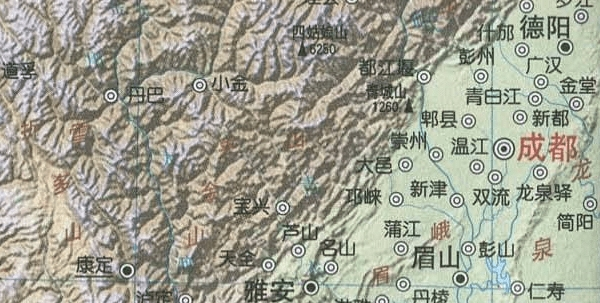 四川地势地图