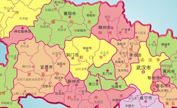 湖北省行政区域图新版