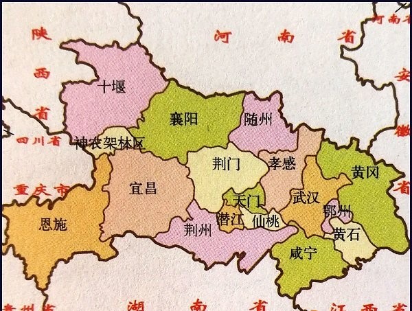 湖北地图简图