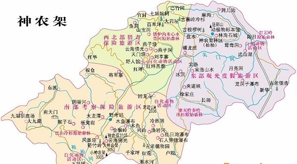湖北神农架景区导游地图