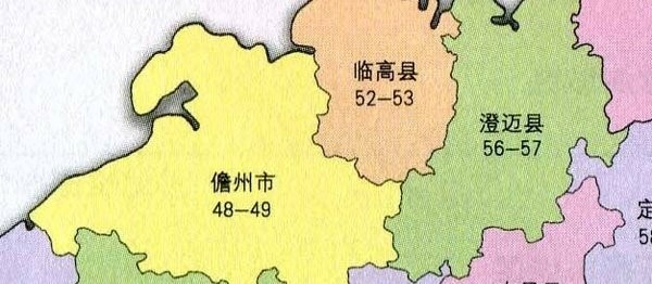 海南省行政简图