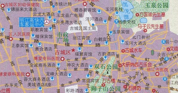 云南丽江自驾游路线图