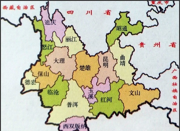 云南省地图简图画