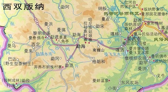 云南西双版纳旅游地图高清版