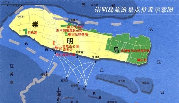 崇明岛地图简图