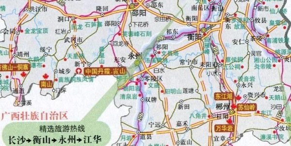 湖南旅游路线地图
