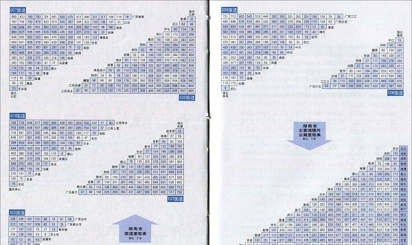 湖南公路里程表图