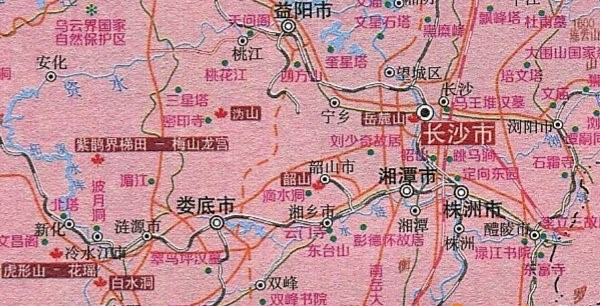 湖南旅游资源分布图