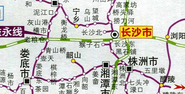 湖南省铁路交通地图