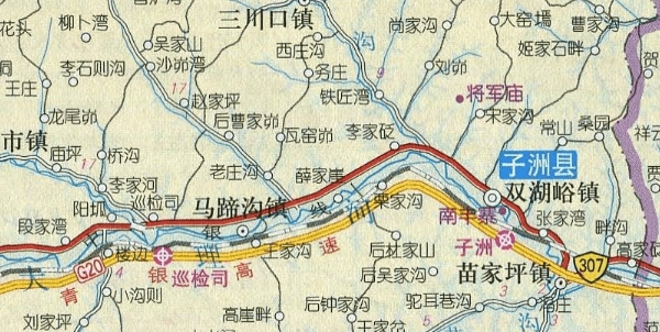 陕西榆林子洲县地图高清版