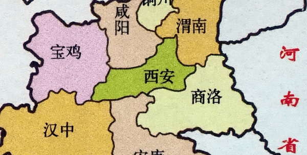陕西地图简图高清版