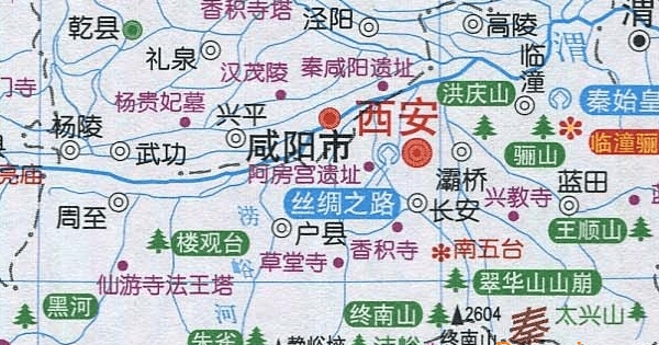 陕西省旅游地图高清版