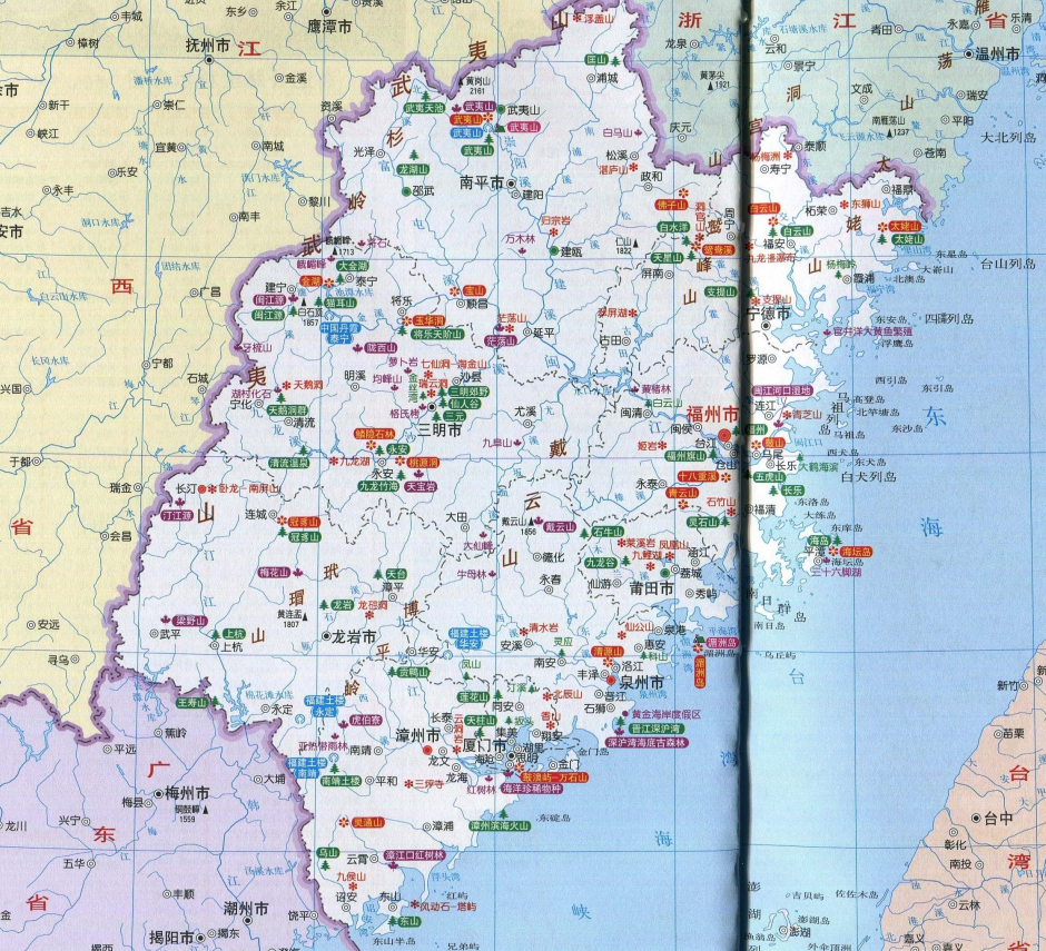 福建省旅游地图高清版大图