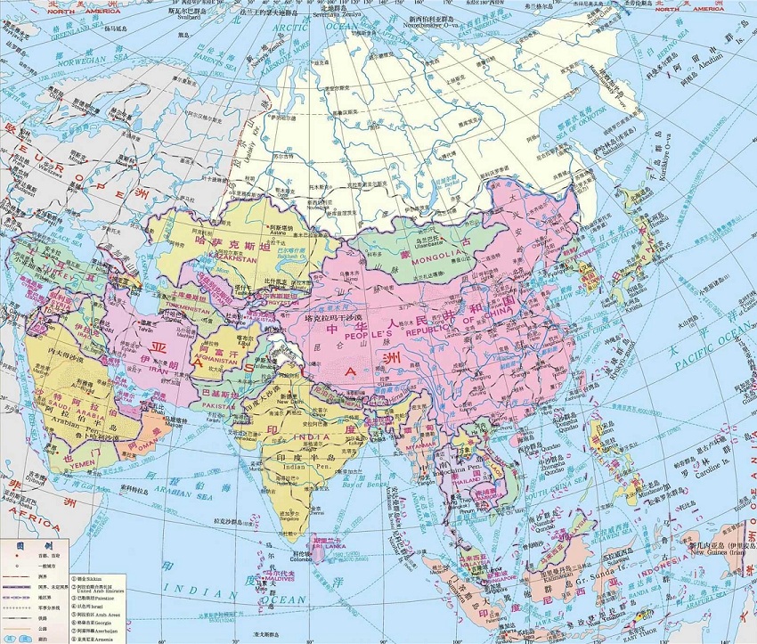 亚洲地图高清版大图