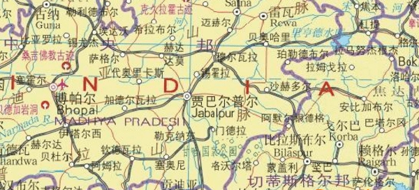 印度地图中文版