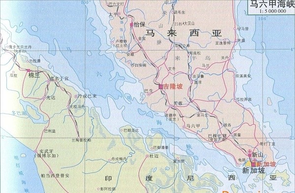 马来西亚马六甲海峡地图