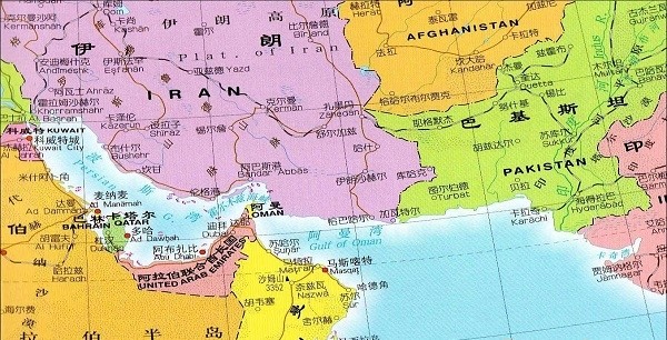 波斯湾世界地图