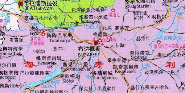 匈牙利地图高清中文版