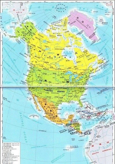 北美洲地图全图高清版
