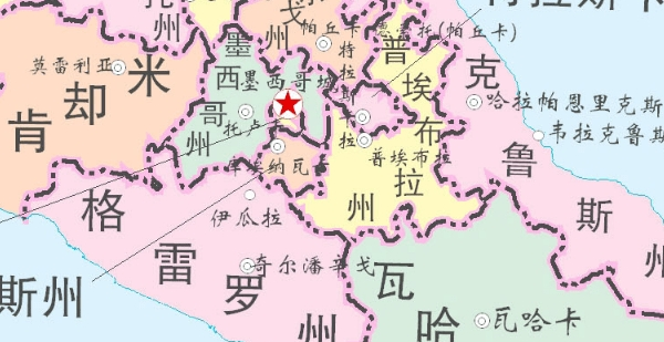 墨西哥地图全图高清版