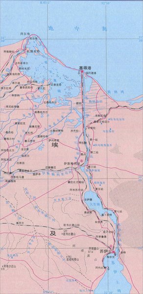 苏伊士运河旅游地图