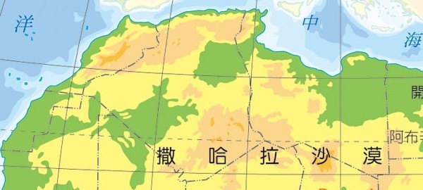非洲地势图高清版