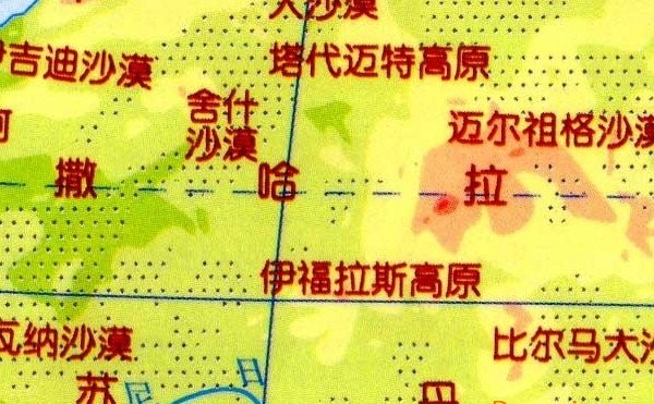 非洲地形图简图