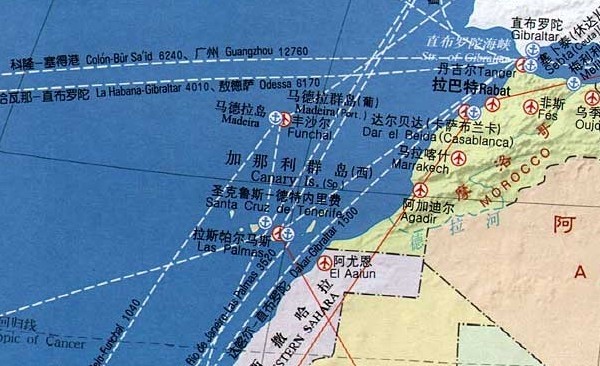 非洲航运地图