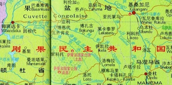 非洲刚果地图高清版