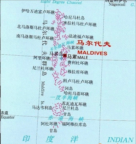 马尔代夫地图世界地图